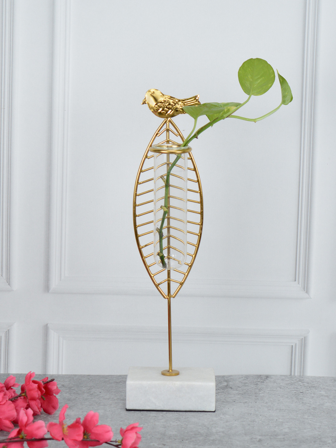 Maison Modern Gold toned Metal Flower Vases