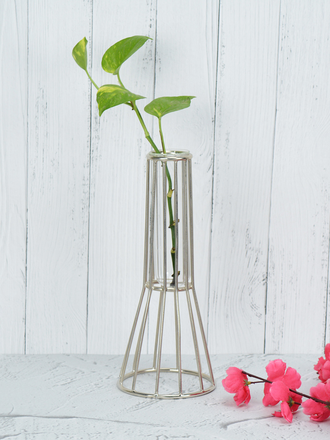 Maison Modern Silver Toned Test Tube Bud Vase