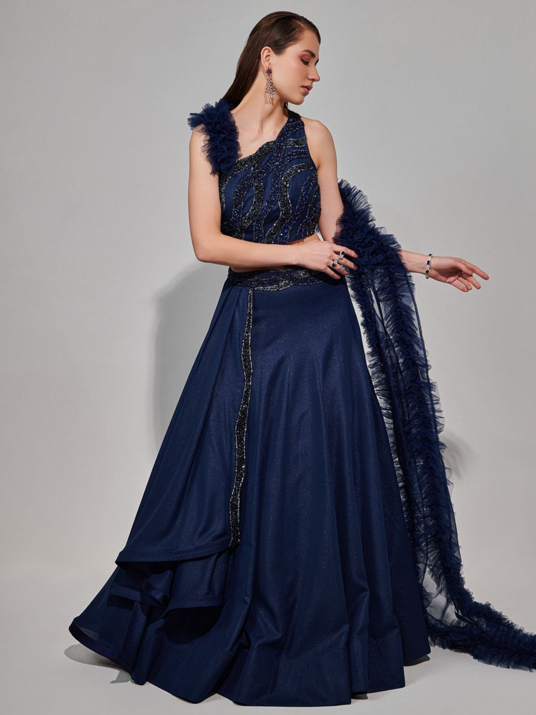 ONE KNOT Made to Measure Lehenga & Blouse With Dupatta