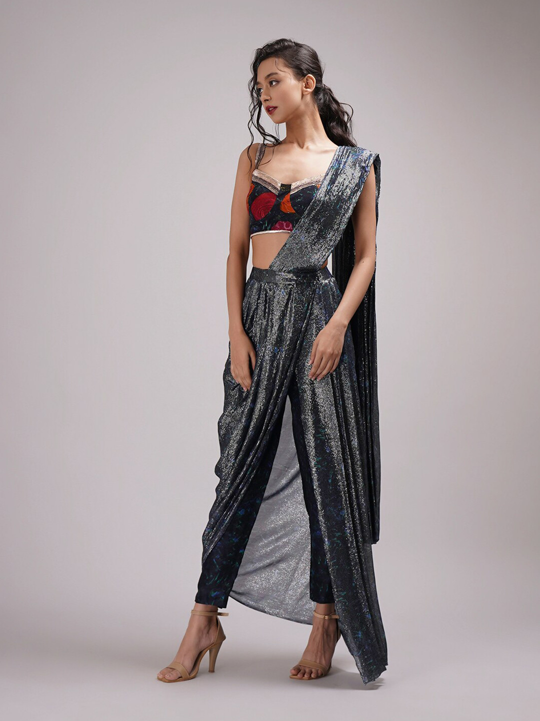 Breathe by Aakanksha Singh Embellished Pure Georgette Pant Saree