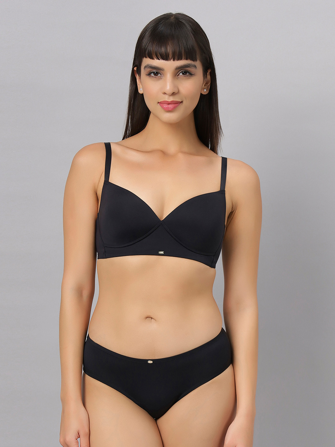 Soie Lightly Padded Lingerie Set SETCB-134/1134BLACK_D