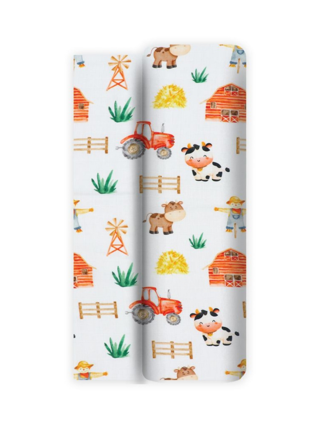 A Toddler Thing White & Red Printed Cotton 110 GSM Bath Towel