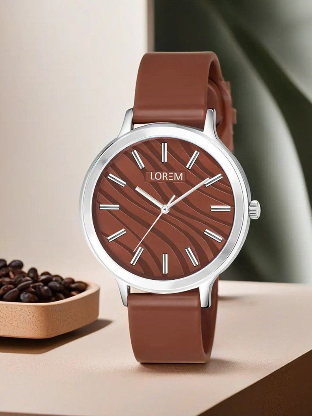 LOREM Women Textured Dial & Silicon Straps Analogue Watch LR347-B