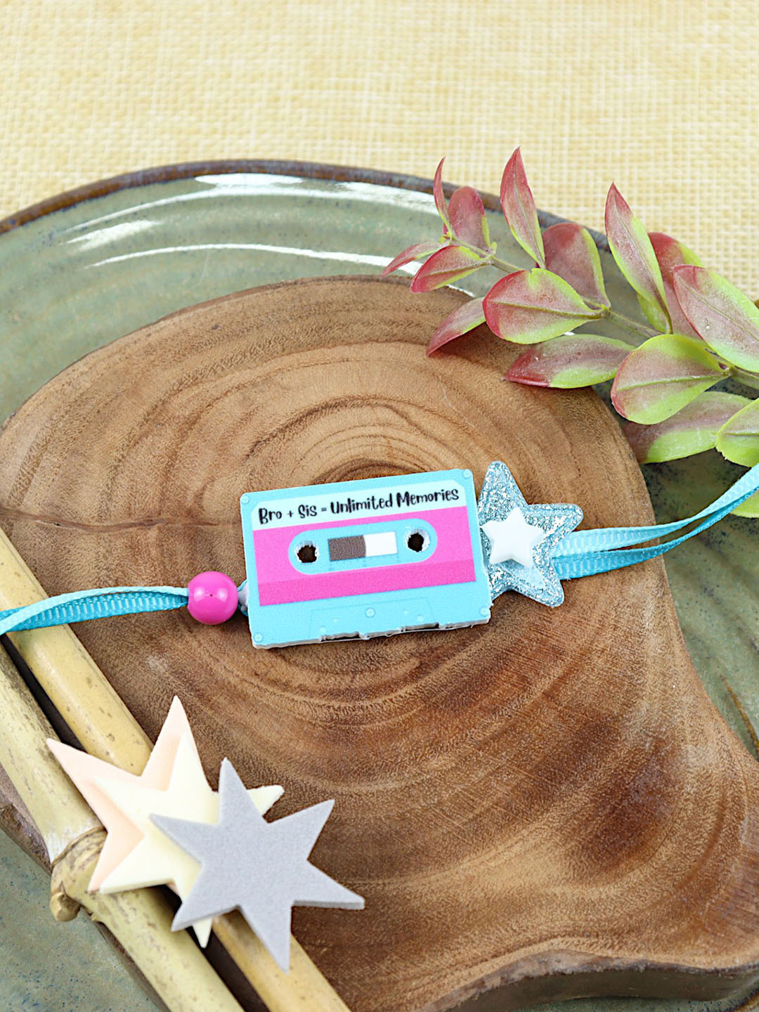 Asthetika Bro Sis Music Cassette Rakhi With Roli Chawal