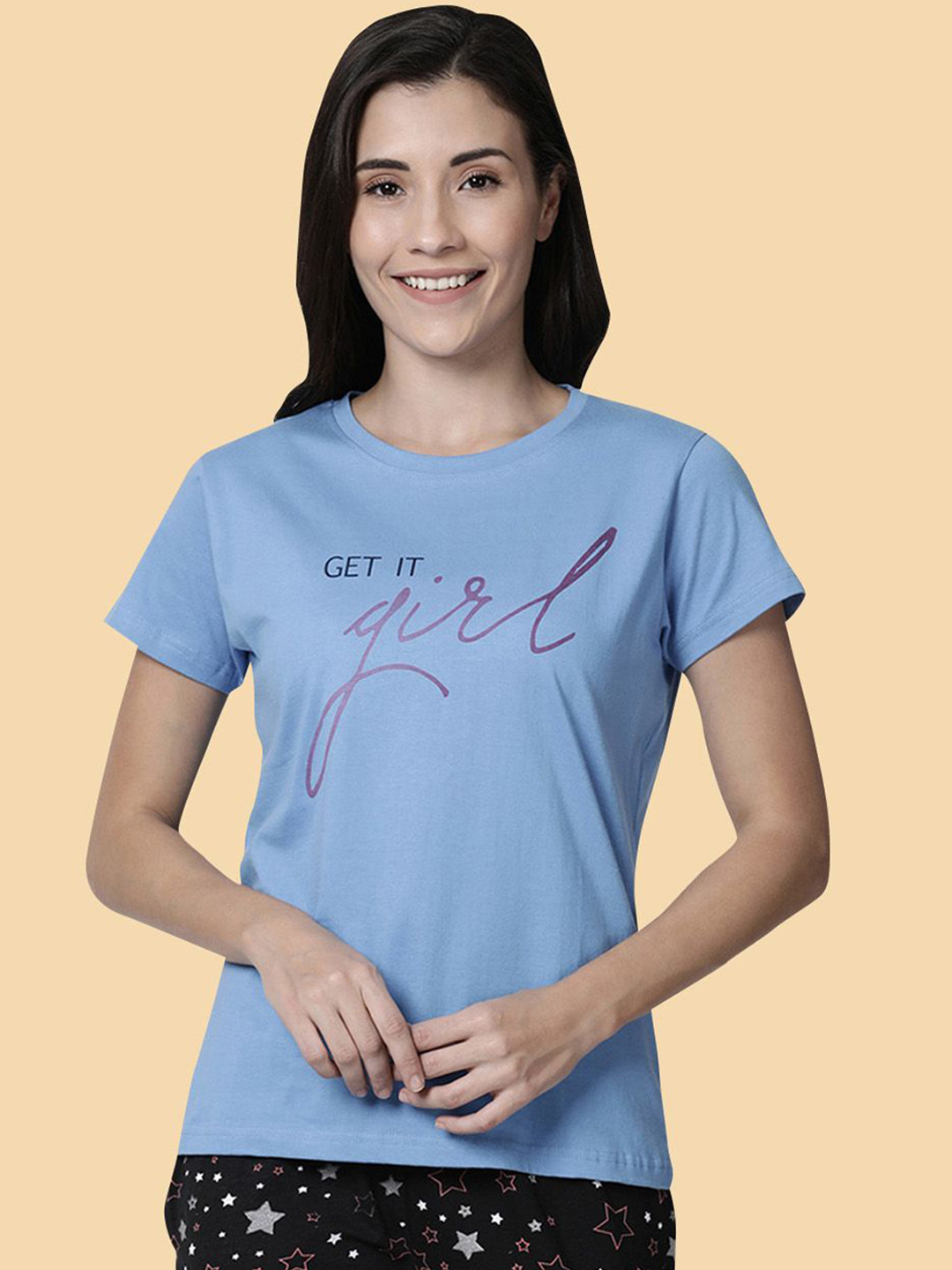 Kryptic Printed Cotton Drop-Shoulder Lounge T-shirt