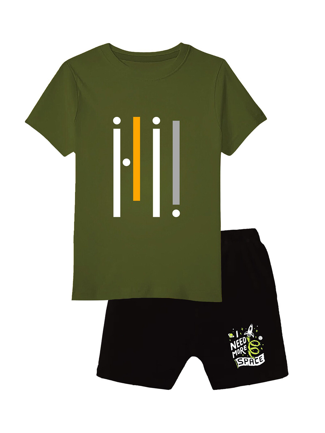 CoolTees4U Boys Printed Pure Cotton T-shirt With Shorts