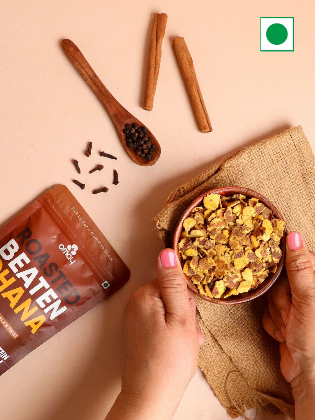 Omay Foods Set of 5 Crisp & Thins Beatedn Chana Munchies