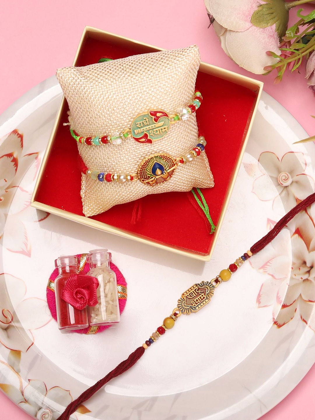 Mali Fionna Set Of 3 Thread Rakhis