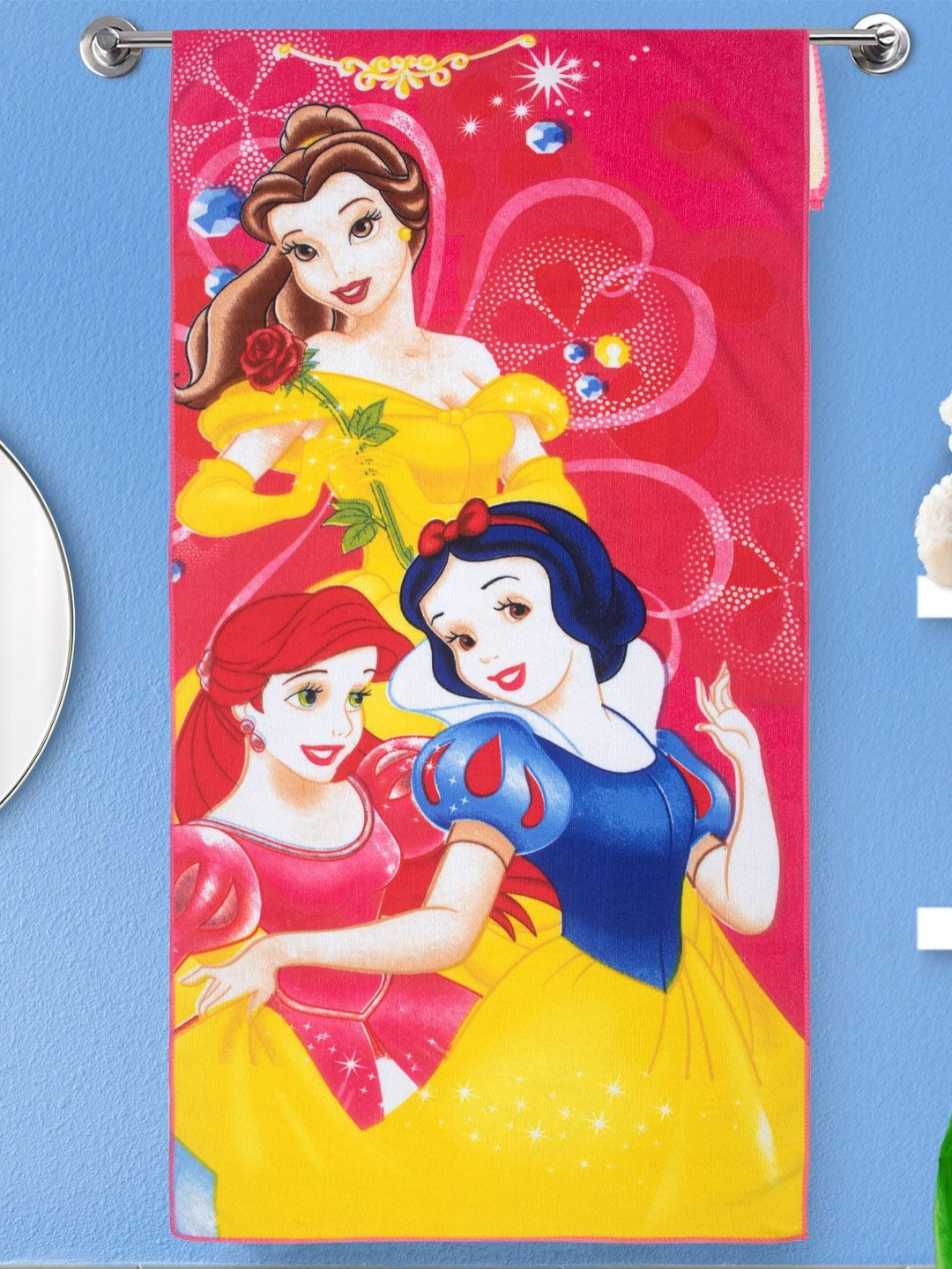 SATEEN BEDDING STORE Yellow & Red 1 Printed Other 120 GSM Bath Towel