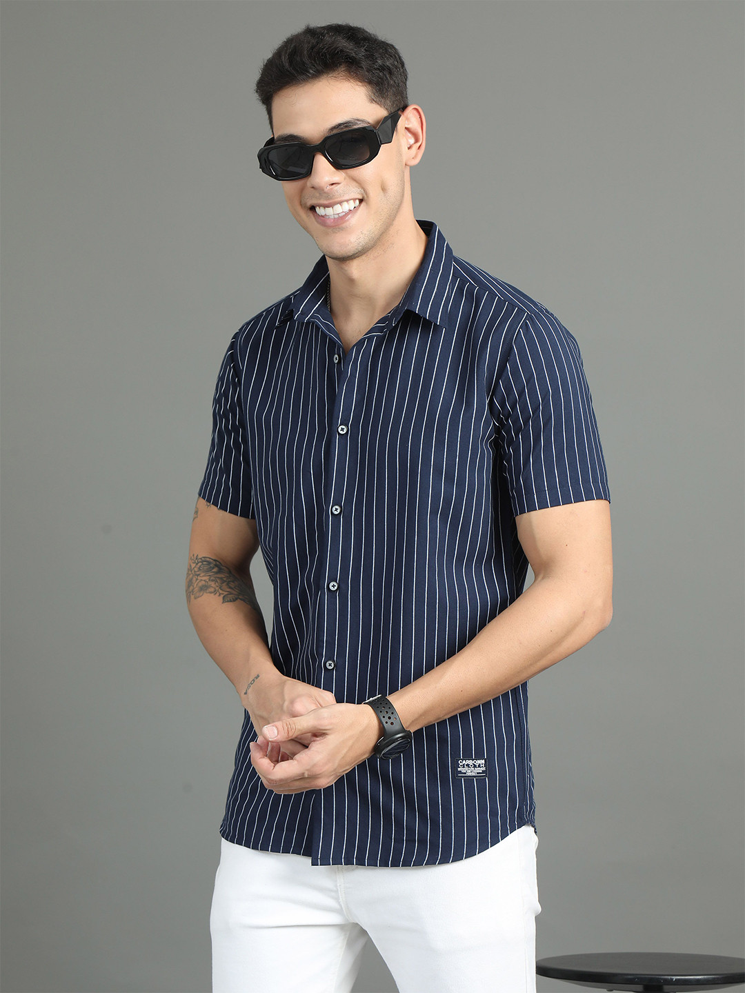 CARBONN CLOTH Men Opaque Striped Casual Shirt