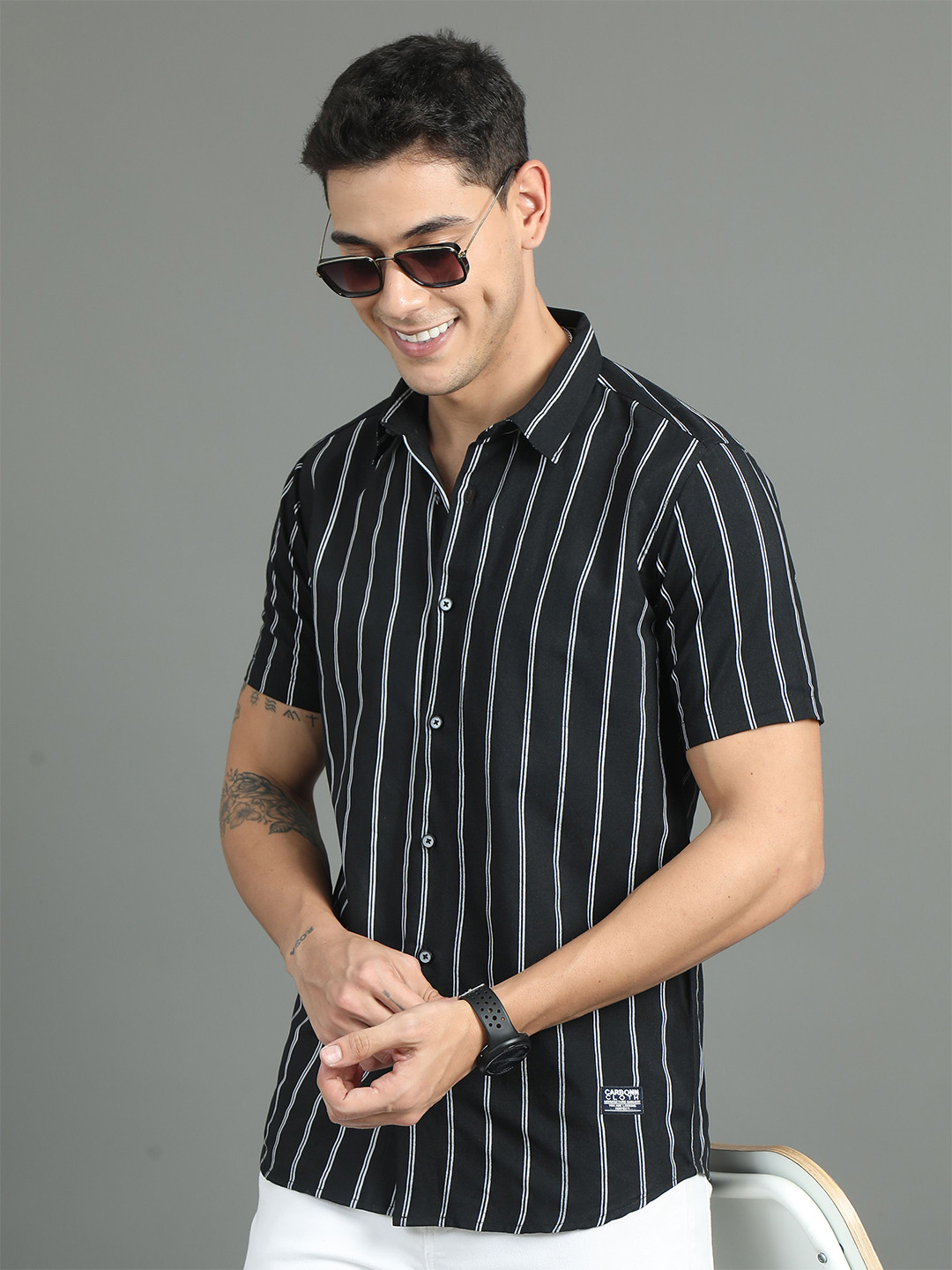 CARBONN CLOTH Men Opaque Striped Casual Shirt