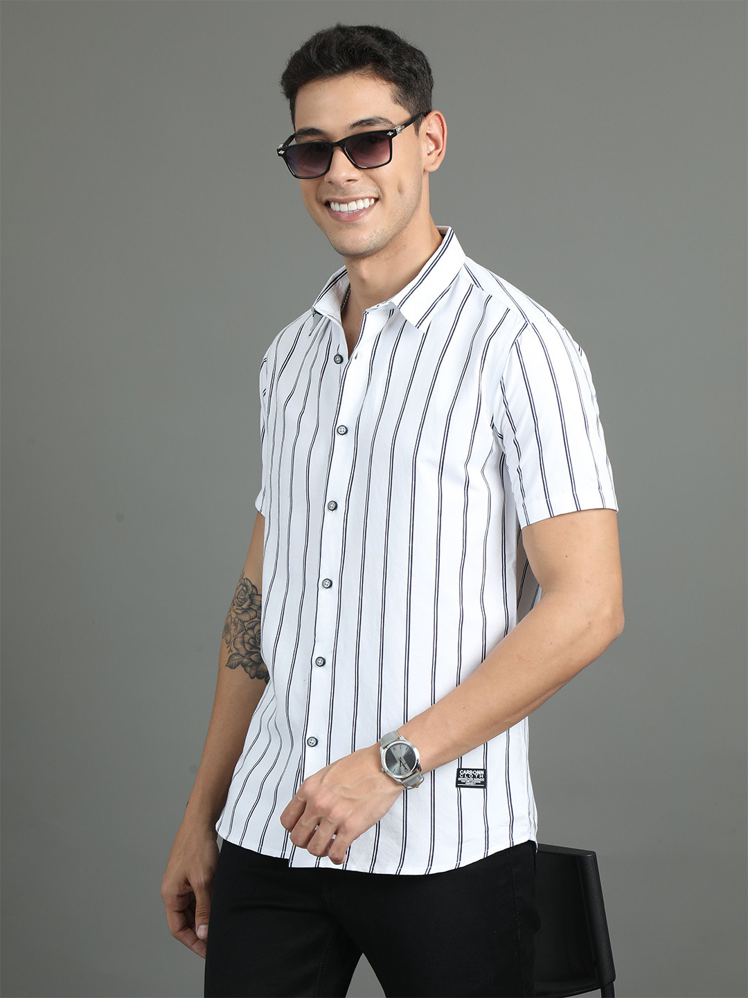 CARBONN CLOTH Men Opaque Striped Casual Shirt