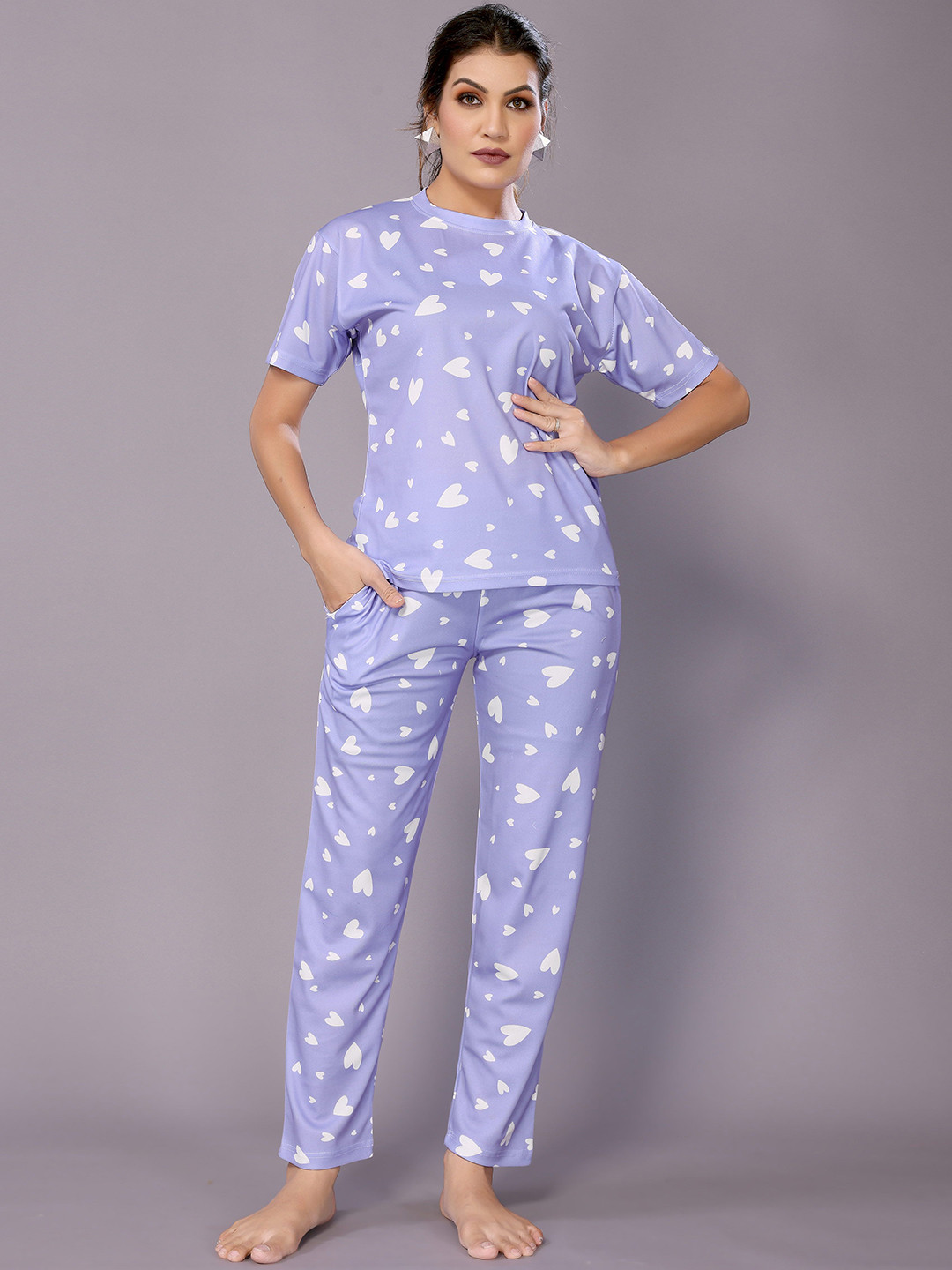 vj fashion Geometric Printed Night suit