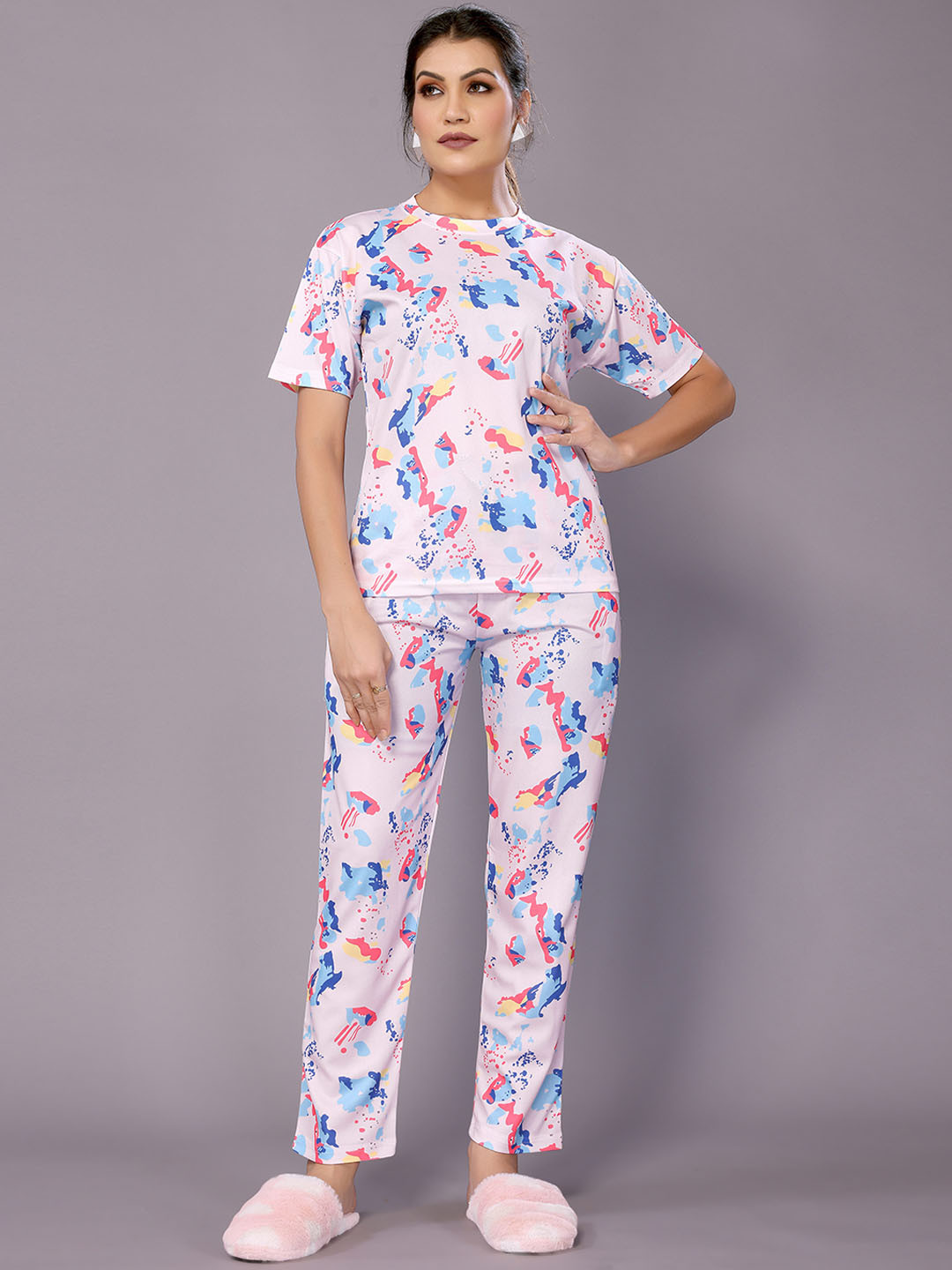 vj fashion Abstract Printed Night suit