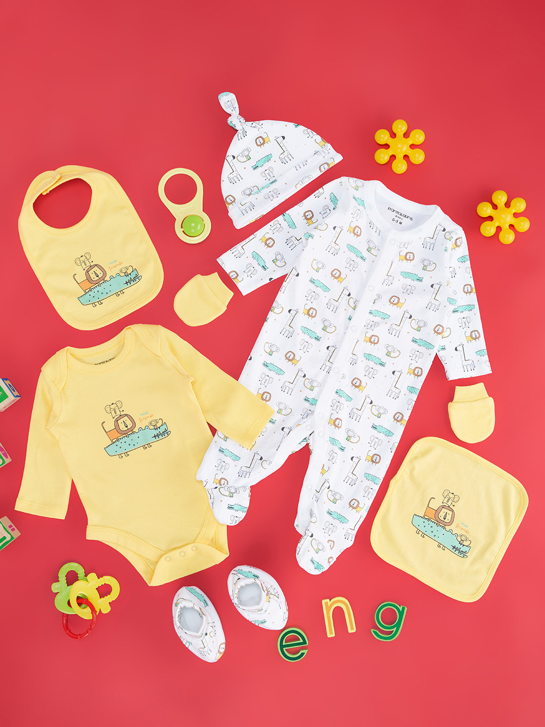 Pantaloons Baby Infants Set Of 7 Printed Pure Cotton Baby Apparel Gift Set