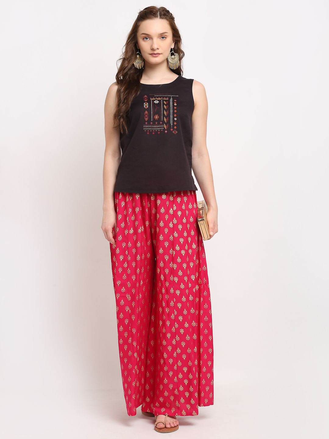 GRACIT Women Ethnic Motifs Printed Flared Palazzos