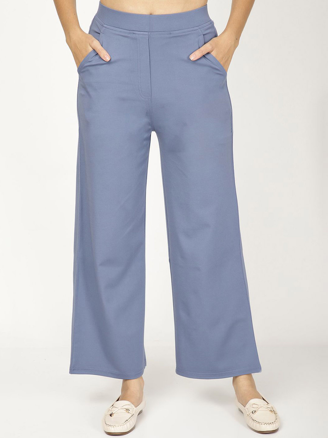 FUTURO Women Smart Loose Fit High-Rise Parallel Trousers