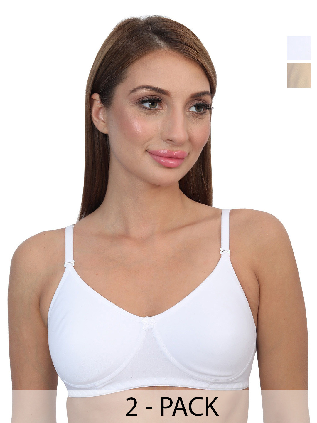 Glamoras Pack Of 2 Non Padded Everyday Bras With All Day Comfort