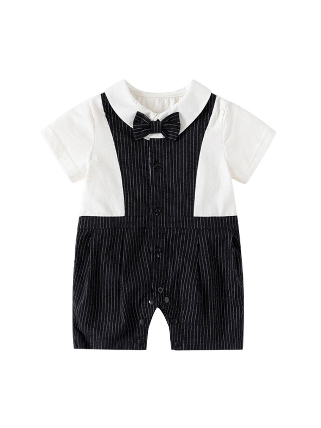 StyleCast x Revolte Infants Boy Striped Cotton Rompers