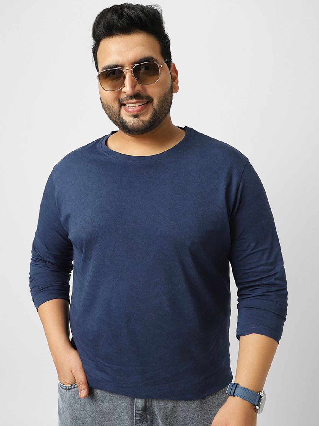 Urbano Plus Men's Estate Printed Full Sleeve Regular Fit Cotton T-Shirt