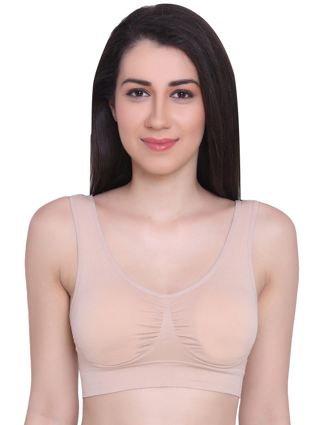 Glamoras Full Coverage Removable Padding Seamless Rapid-Dry Workout Bra - All Day Comfort