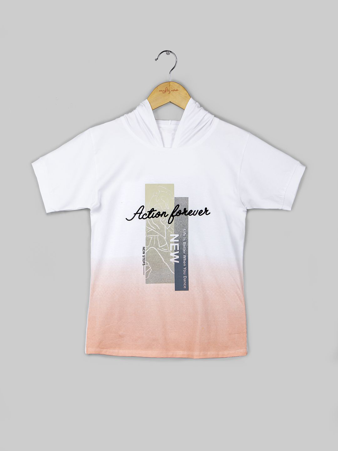 Naughty Ninos Boys Graphic Printed Hooded T-shirt