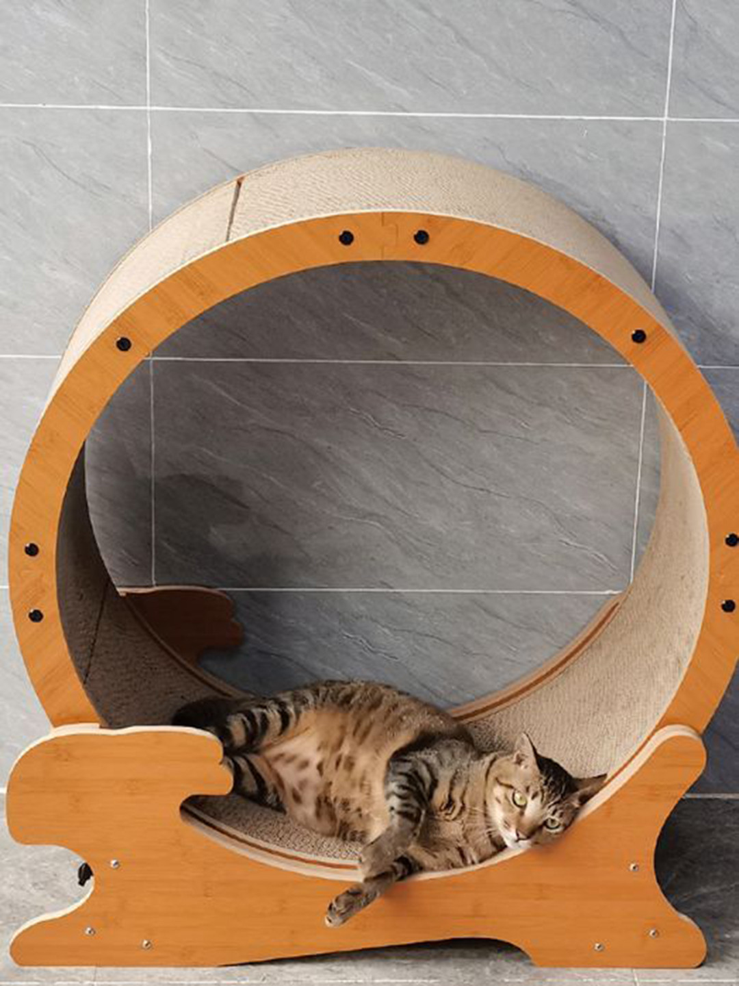 Emily pets Beige Wooden Pet Scratchers