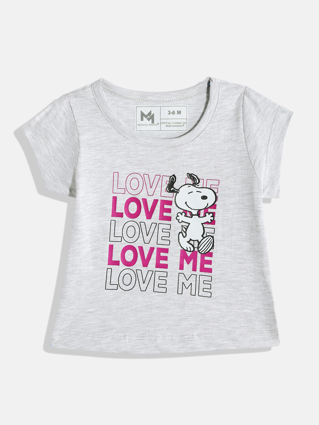 YK X Minute Mirth Girls Peanuts Printed Pure Cotton T-shirt