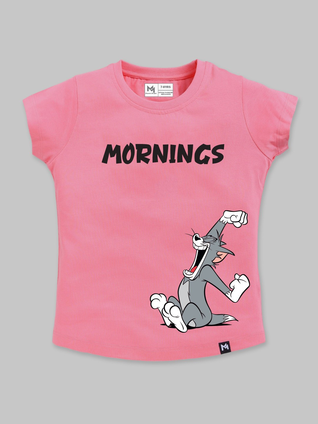 YK X Minute Mirth Girls Tom & Jerry Printed Pure Cotton T-shirt