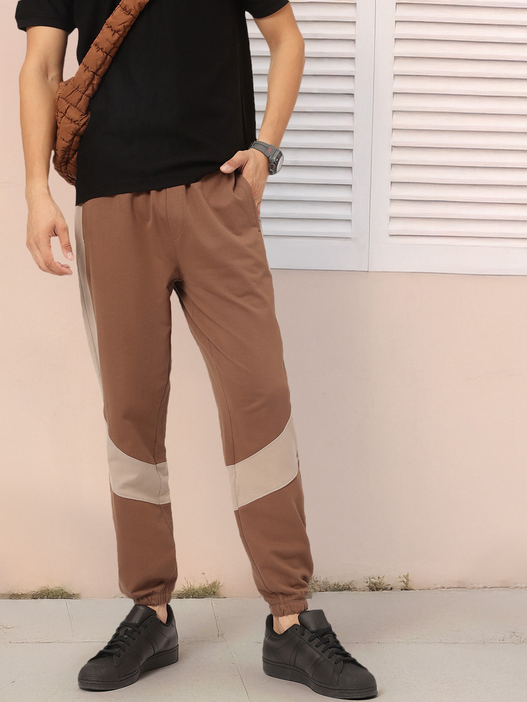 Kook N Keech Paneled Cotton Joggers