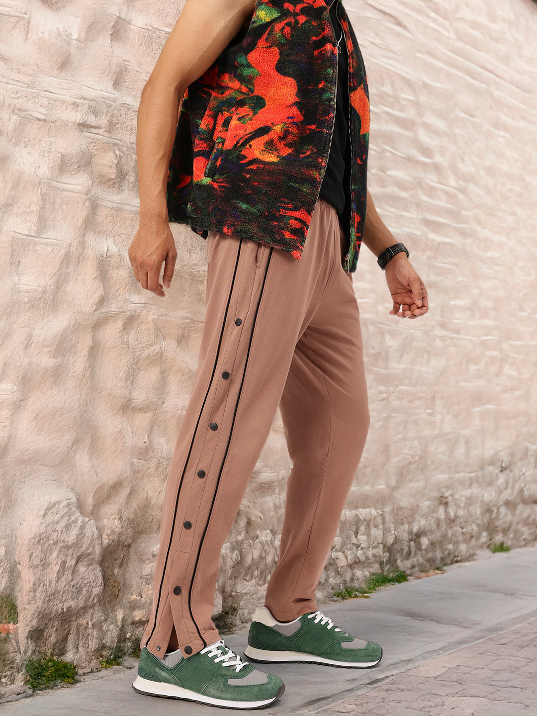 Kook N Keech Men Buttoned-Up Slit Track Pants