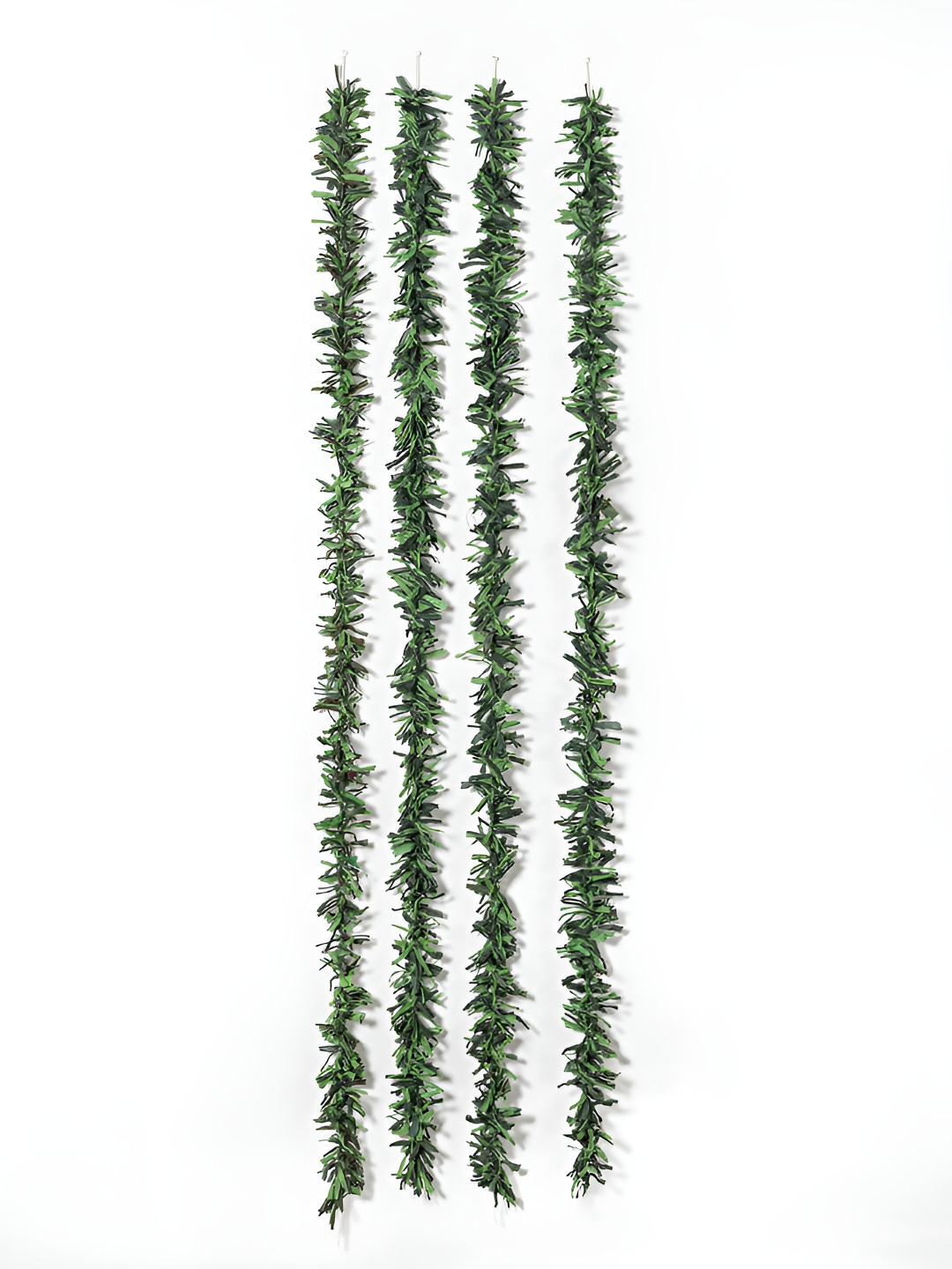 Contrast Living Green & Olive 4 Pieces Textured Hanging Tinsels Festive Decor