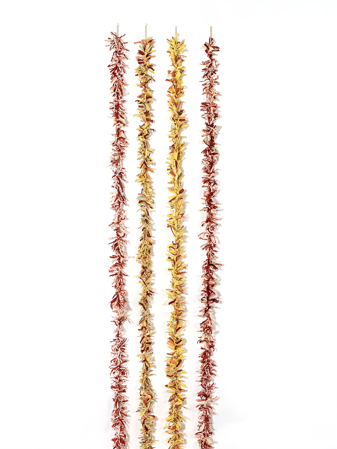 Contrast Living Yellow & Maroon 4 Pieces Hanging Tinsels Festive Decor