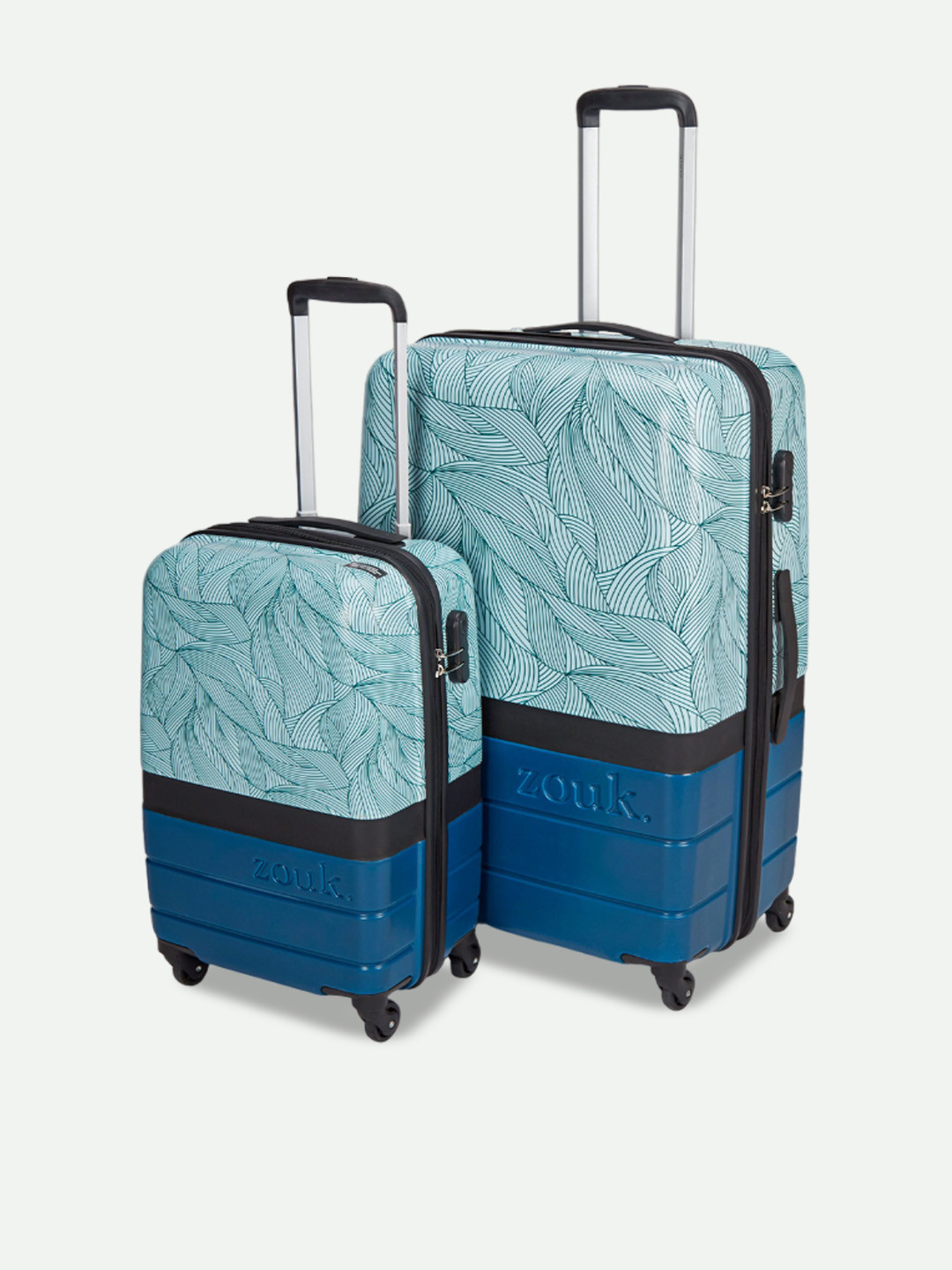 ZOUK Unisex Set of 2 Calangute Tides Raahi Cabin & Large Trolley Bags