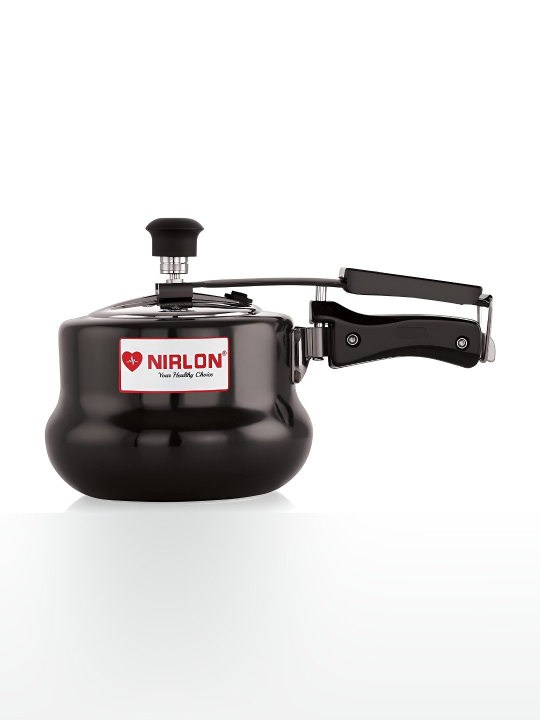 NIRLON Black Aluminium Dishwasher Safe Induction Inner Lid Hard Anodized Pressure Cooker-3 L