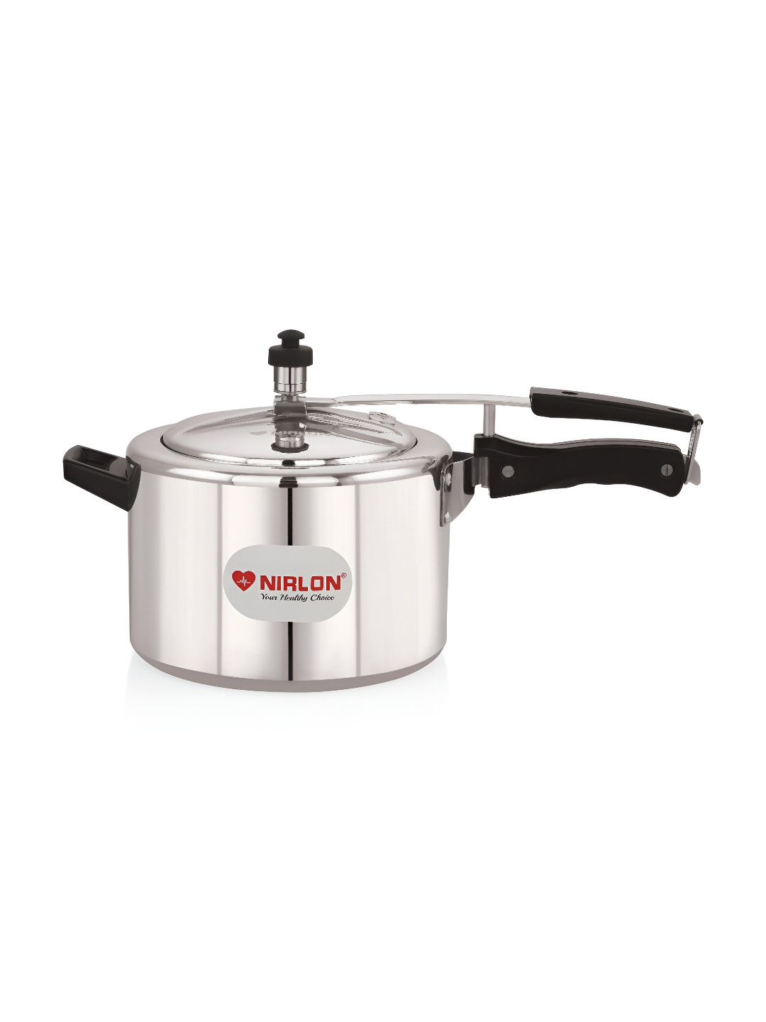 NIRLON Silver toned Supreme Induction Base Inner Lid Aluminium Pressure Cooker 5 L