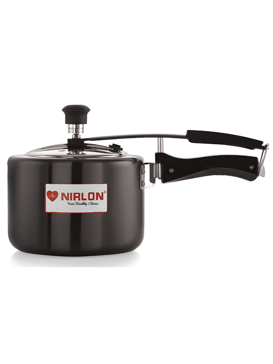 NIRLON Black Aluminium Induction Base Inner Lid Hard Anodized Pressure Cooker-3 L
