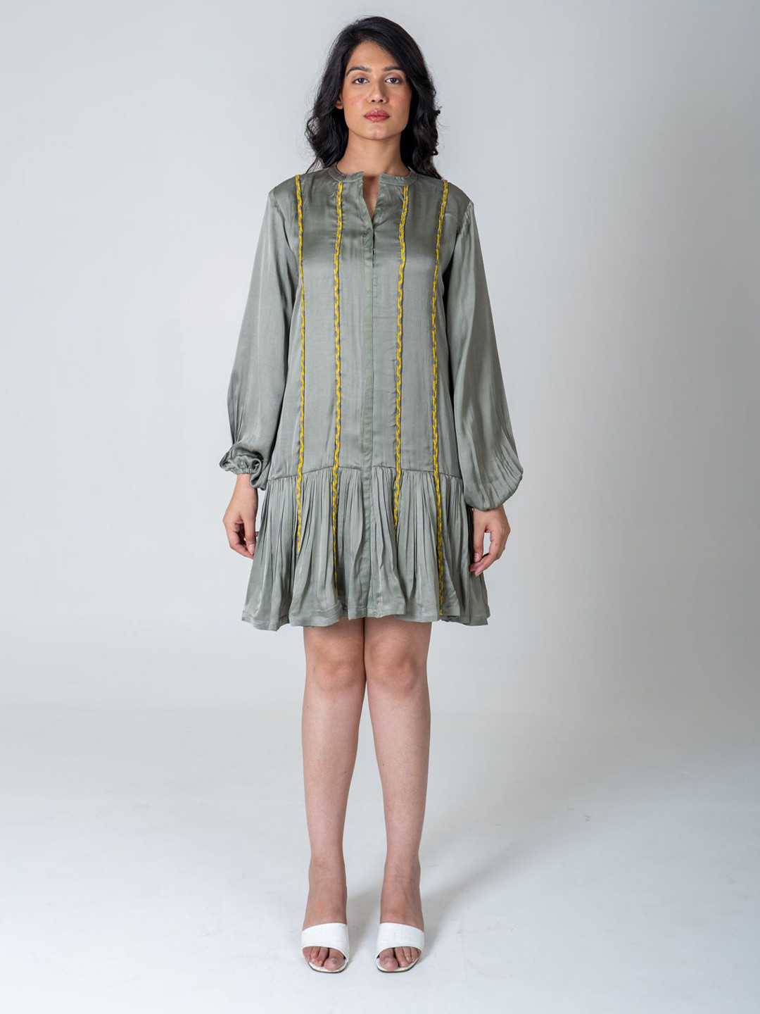 Neora Braided Short Gather Dress