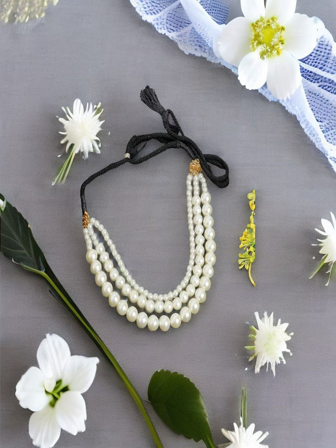 UNIVERSITY TRENDZ Gold Plated Freshwater Pearl Layered Necklace