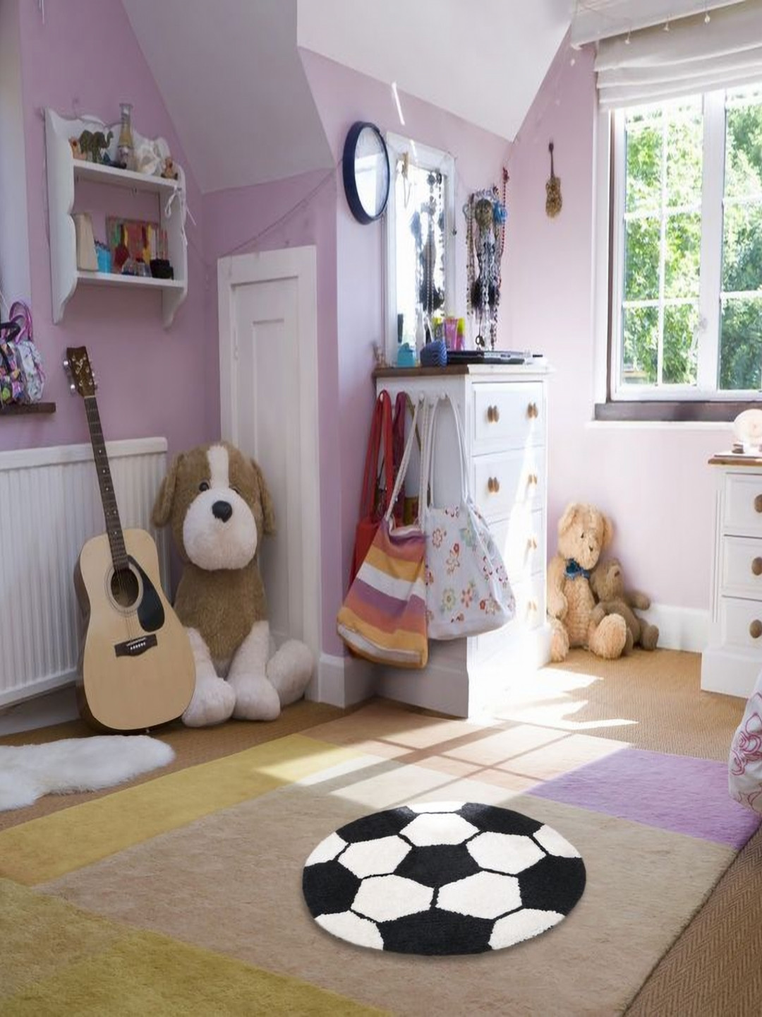 THE HOME TALK Black & White Printed 1400 GSM Cotton Bath Rugs