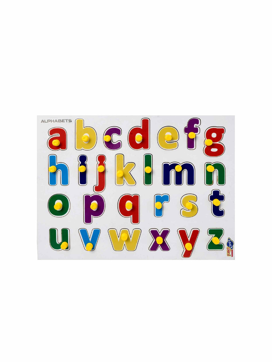 PLANET of Toys Wooden Knob & Peg Alphabet Puzzle Toy Learning and Development Toys