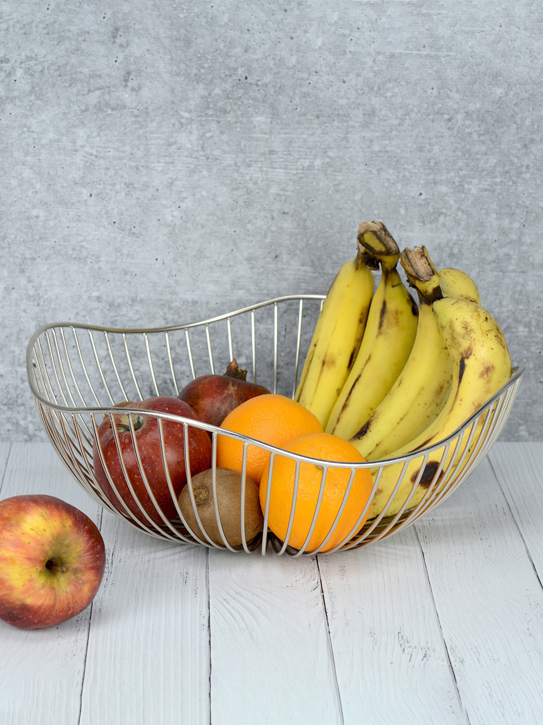Maison Modern Silver toned Contemporary Metal Fruit Basket