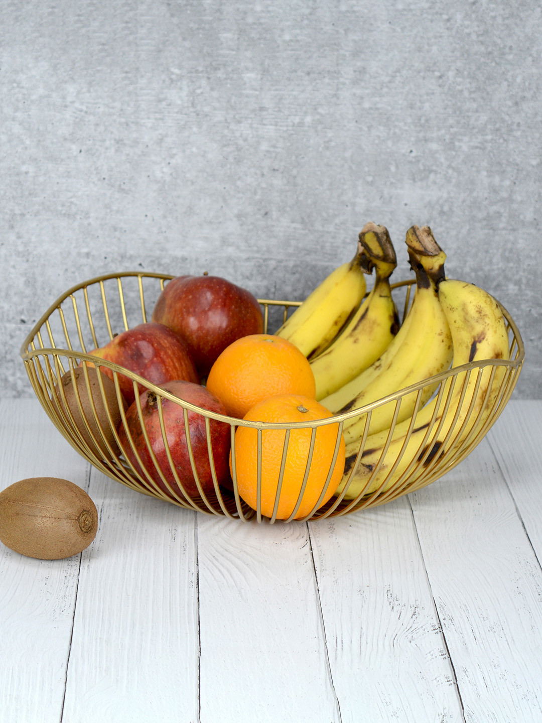 Maison Modern Gold toned Contemporary Metal Fruit Basket