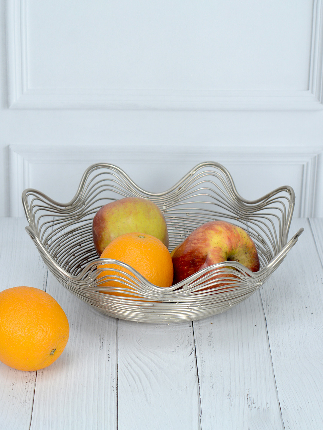 Maison Modern Silver toned Radiant Metal Fruit and Vegetable Basket