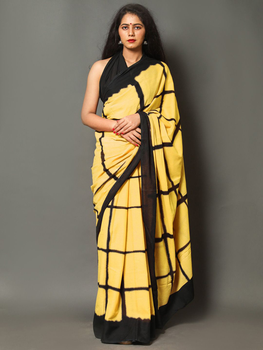 BUTA BUTI Allover Checked Pure Cotton Saree