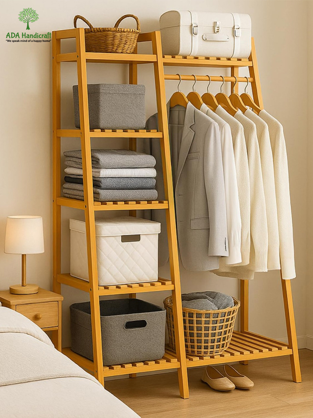 ADA Handicraft Beige 2 Column Garment Ladder Rack