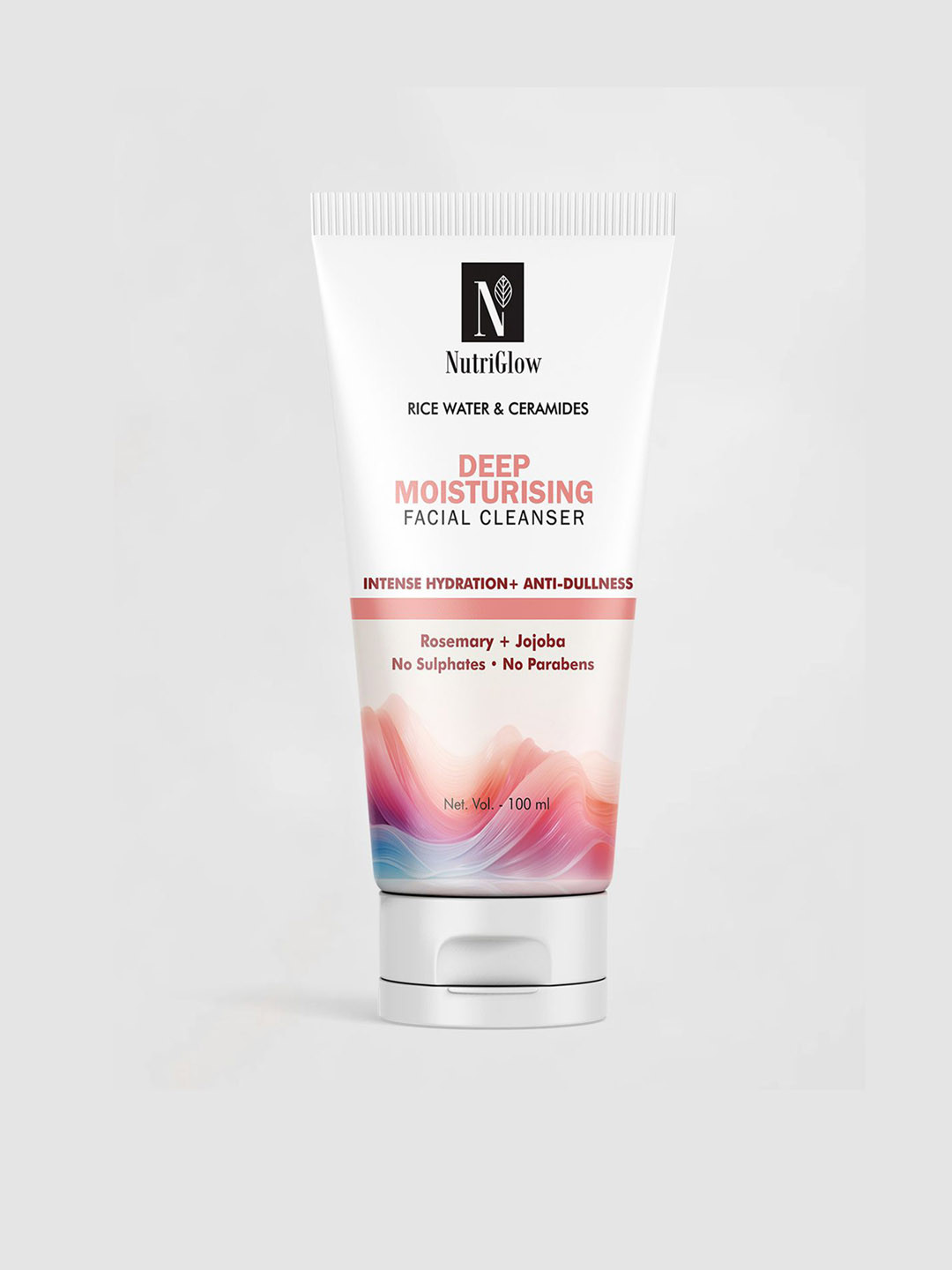 NutriGlow Rice Water & Ceramides Deep Moisturising Facial Cleanser with Jojoba - 100 ml