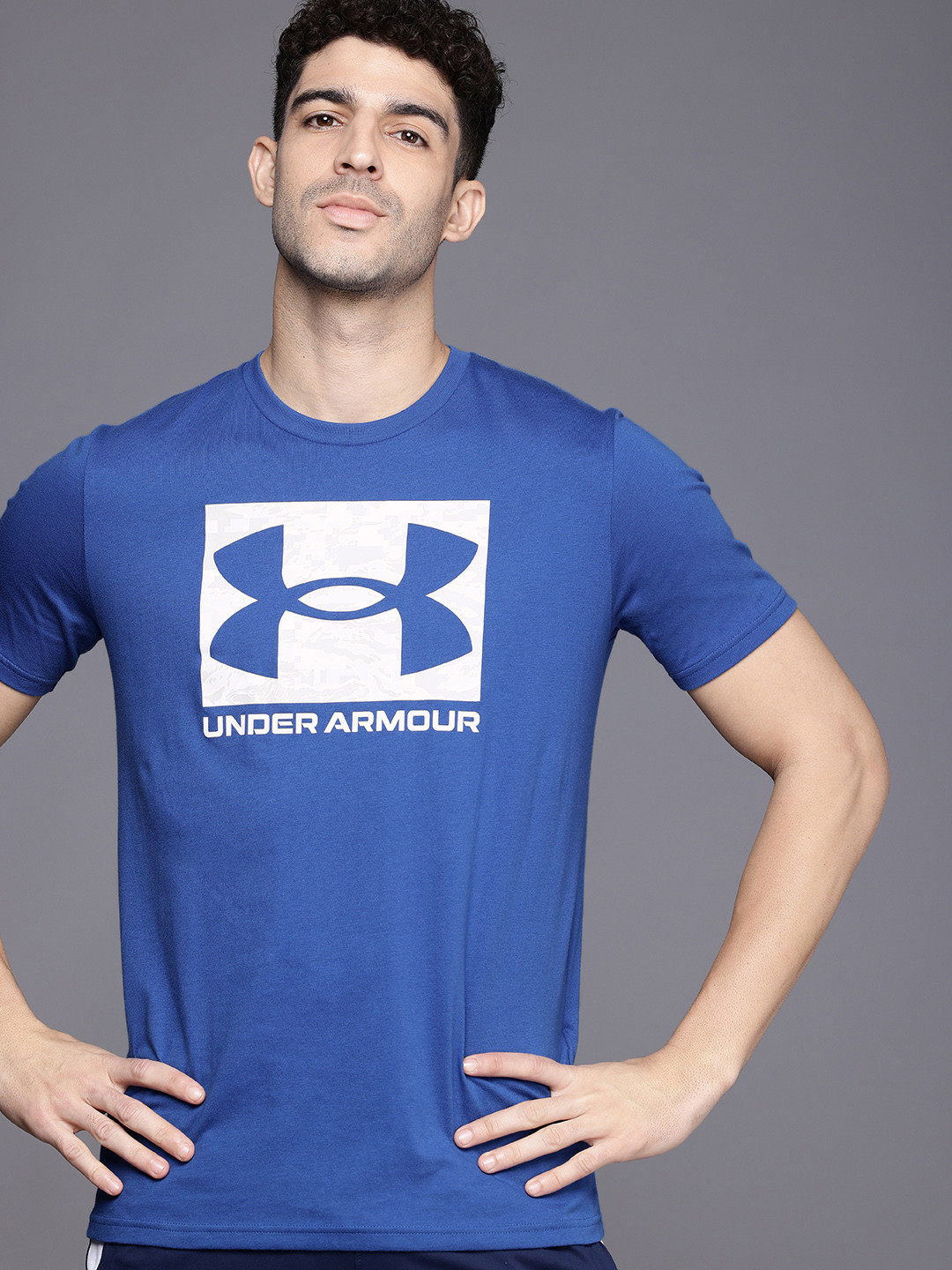 UNDER ARMOUR Brand Logo Printed Loose Training or Gym Sports T-shirt