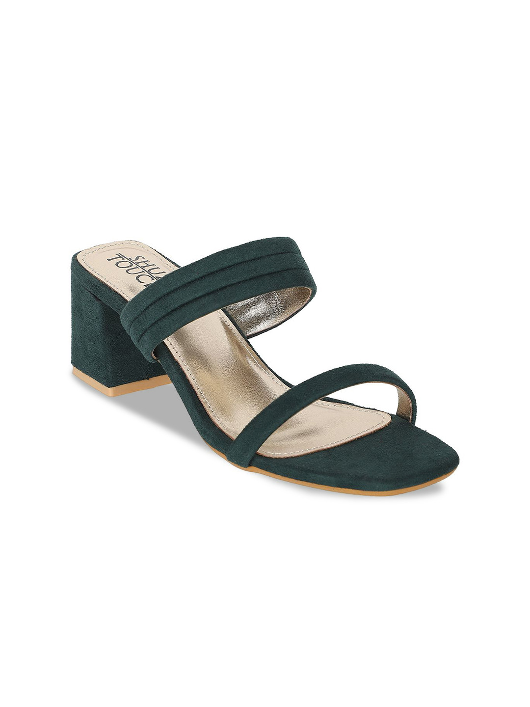 SHUZ TOUCH Open Toe Block Heels
