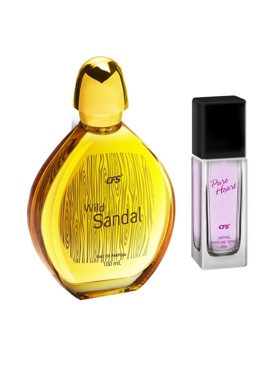 CFS Wild Sandal EDP - 100 ml & Pure Heart Long Lasting Apparel Perfume - 25 ml